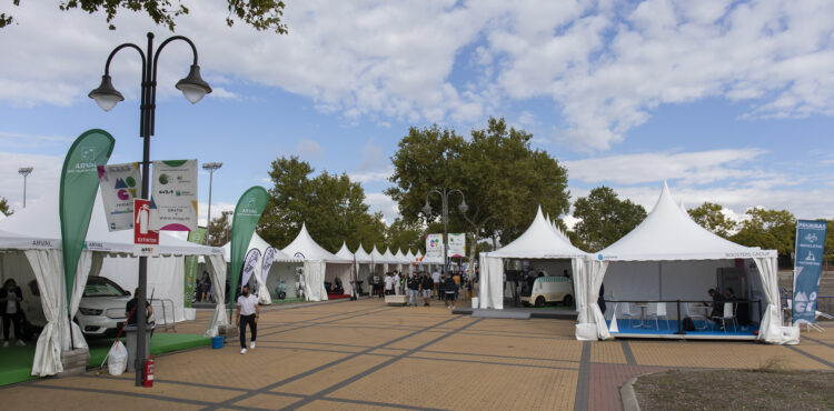 Carpas y jaimas instaladas en feria del vehículo eléctrico en Las Rozas